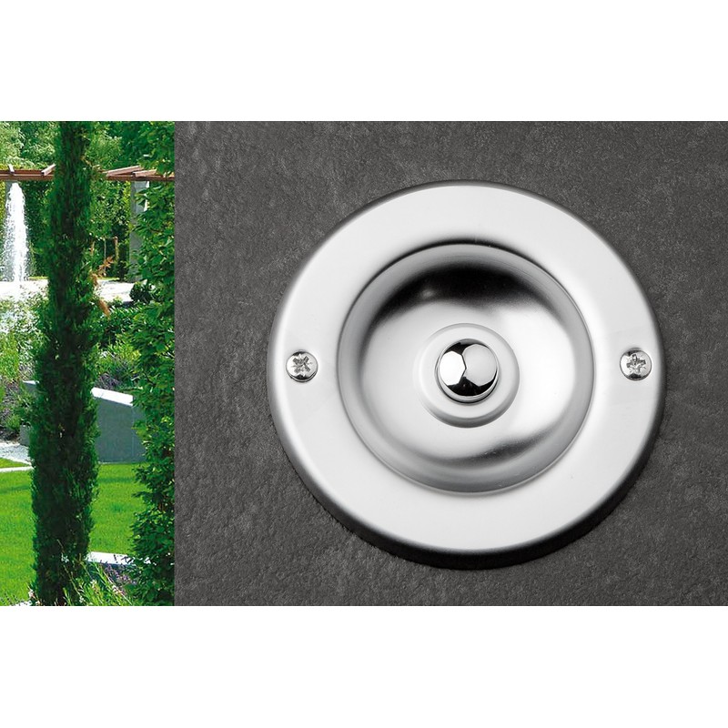 HUBER Flush-Mounted Bell Push Button 1-Way Brass Round Door Bell