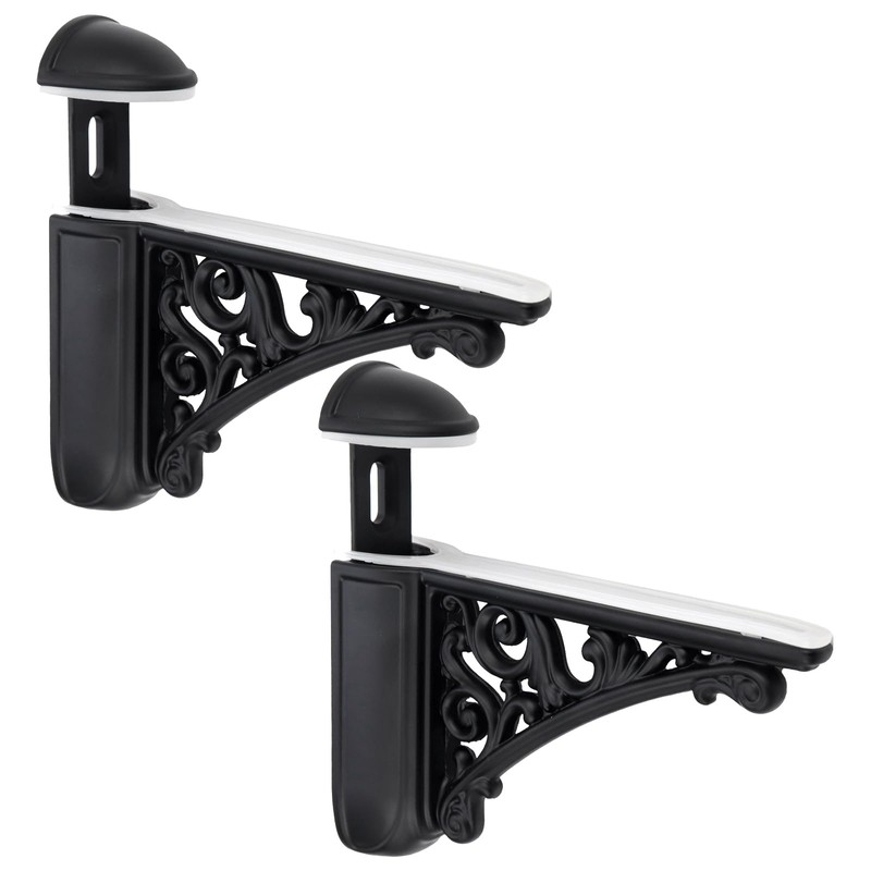 Chinflly Adjustable Shelf Brackets Antique Black Metal Wall Mount Shelving