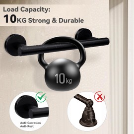 SEIDO - Juego de accesorios de baño negro, toallero para pared de baño, acero inoxidable SUS 304, juego de accesorios de baño, toallero negro, 3 piezas