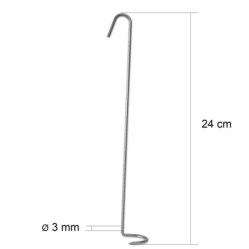 Trout Smoker Hooks 24 cm Straight Stainless Steel Pack of