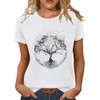 Inber T Shirts for Women Crewneck Boho Flowers Wildflowers Graphic
