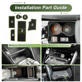 BSTW Car Non-Slip Mats for Peugeot 208 E-208 (2020-2025), Faithful Rubber Mat for Centre Console, Cup Holder & Door Holders, Suitable for Peugeot 208 e-208 GT Line (Green)