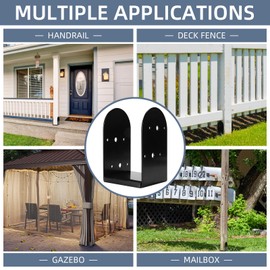 Rasugarlary 4"x 4" Post Base, 2Pcs Post Anchor Base (Internal 3.5 x 3.5") Adjustable 201 Steel Post Bracket for Wood Post Pavilion Deck Porch Handrail Railing Support Decorate