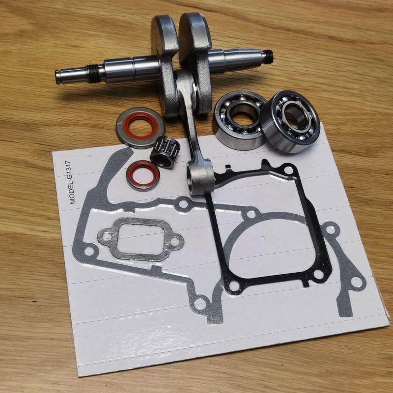 KUMEKA MS661 Crankshaft with Bearing Seals Pin Gaskets Assembly, silver