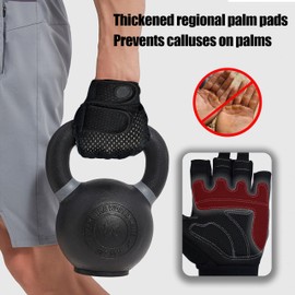 Nesirooh Weight Lifting Gloves Men Women, Gym Gloves for Training, Crossfit, Workout, Rowing, Cycling (Black, XL)