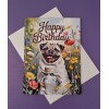 Unbranded Pug Dog "Happy Birthday" Card