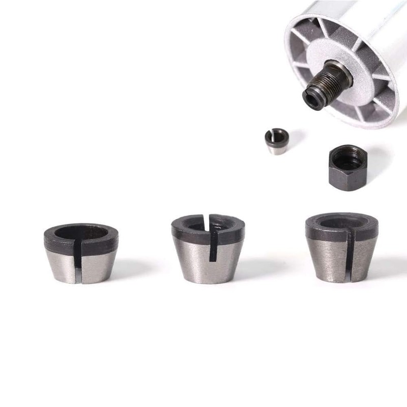 Gasea 3 Packs Router Collet Chuck Clamping Adapter for Woodworking