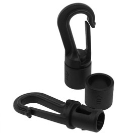 AYLIFU Bungee Shock-Absorption Cord Hook Shock-Absorption Bungee Cord Bungee Hook Black for 1/4 "and 3/16" Cords Kayaking Camping Accessories Indoor and Outdoor Activities 20PCS