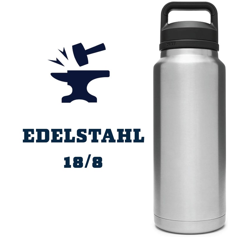 YETI Rambler Bottle with Chug Cap, Stainless Steel, 36 oz