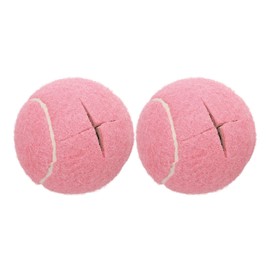 sourcing map 2 Pcs Precut Walkers Tennis Balls, Universal Precut Glide Ball Walkers Accessories Glides for Furniture Legs and Floor Protection, Pink