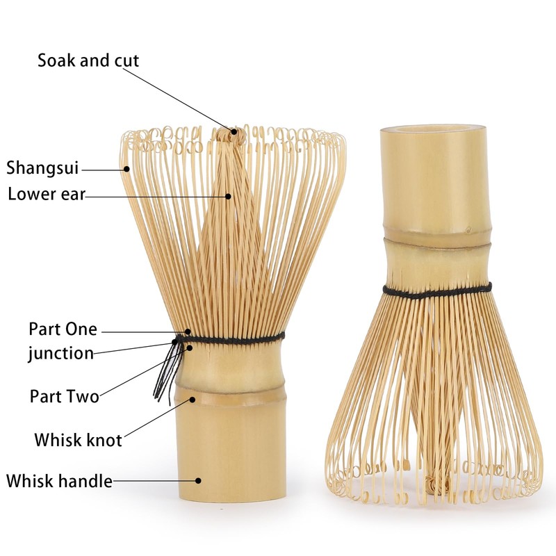 2Pcs Japanese Traditional Matcha Whisk, Handcrafted Bamboo Tea Stirrers, Traditional