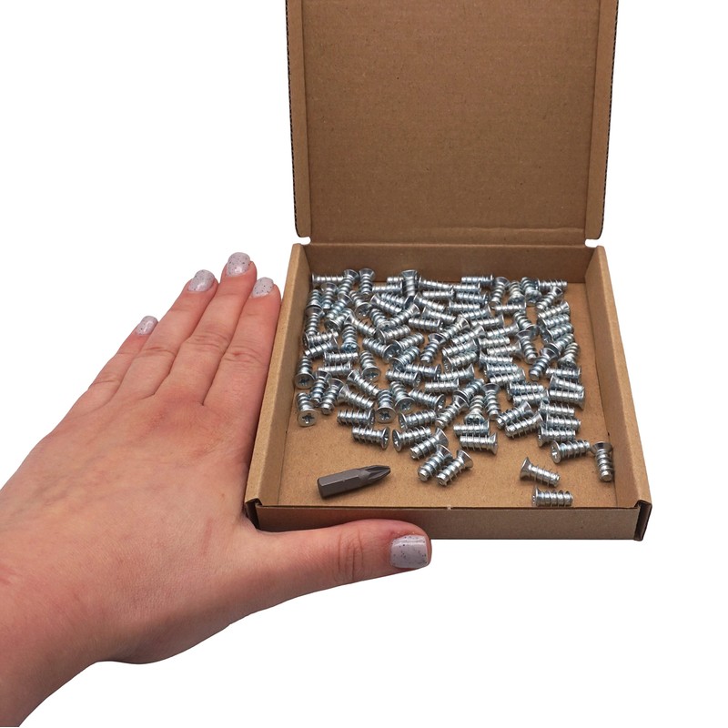 SKIR'CO (100 pcs) Zinc Plated Euro Screws 6.3 x 13