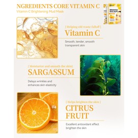 Gesichtsmasken-12Pcs Vitamin-C Clay Schlamm saubere Maske, Tragbare Reisegröße Moisturizing Clean Mud Facial Mask,Reinigung Pore reduzieren Mitesser, Valentinstag Pflegeprodukt Set für Frauen Männer