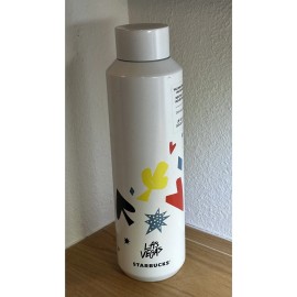 Starbucks Las Vegas White Vacuum Insulated Water Bottle 20 Oz NWT