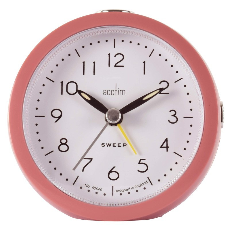 Acctim 15810 Kiera Non-Ticking Sweep Seconds Hand Blush Pink Alarm