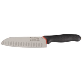 GIESSER seit 1776 - Made in Germany - Santoku 18 cm mit Kullenschliff PrimeLine Asia, schwarz, spülmaschinenfest, scharfes Japanisches Kochmesser rutschfest, rostfrei