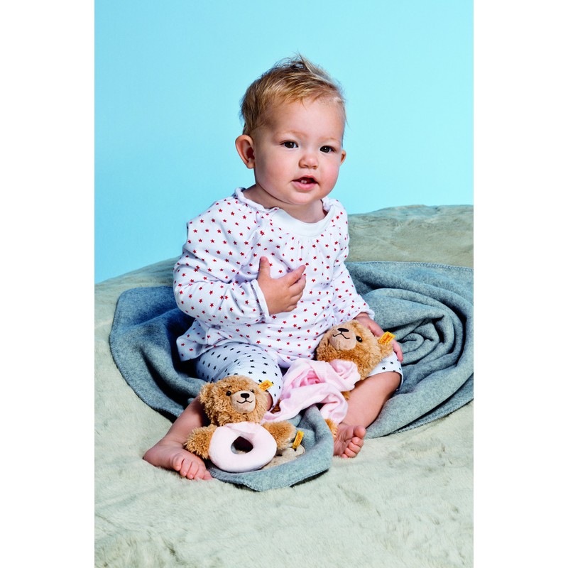 Steiff 12cm Sleep Well Bear Grip Toy (Pink)