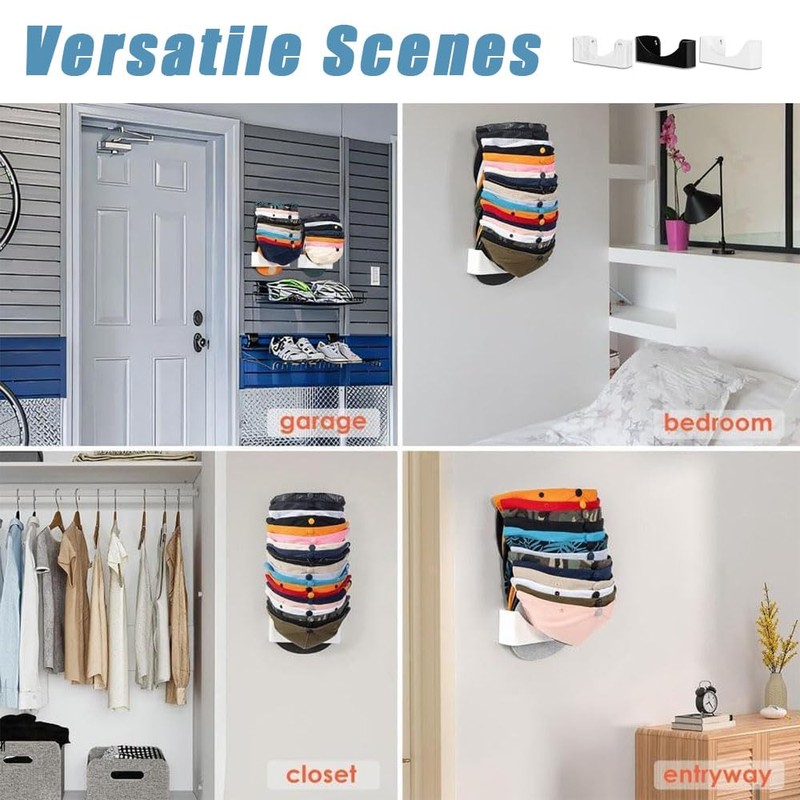 Dome Hat Rack,Sturdy Acrylic Wall Mounted Dome Hat Rack (White)