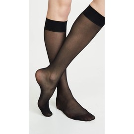 Wolford Individual 10 Denier Knee-Highs Transparent For Women Sheer With Exceptional Smooth Soft Stretchable Comfort Band.
