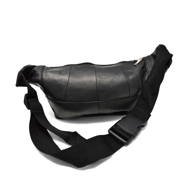 Leather Waist Bag Bum Bag Travel Pouch Pack 5 zips