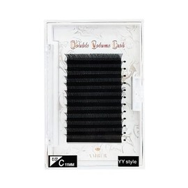 Amber Lash Double Volume YY Lash for Eyelash Extension Professionals, 0.07mm Thickness, Various Curls and Lengths (DD(D+) Curl, 15mm)