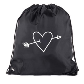 Valentine's Day Bags, Drawstring Cinch Backpacks, Valentines Day Gift Bags - 10PK Black CA2500VAL S2