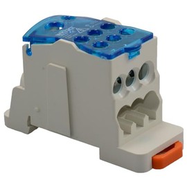 Jameco ValuePro 1 in 6 Out DIN Rail Electric Wire Connector Universal Power Distribution Terminal Block 80A