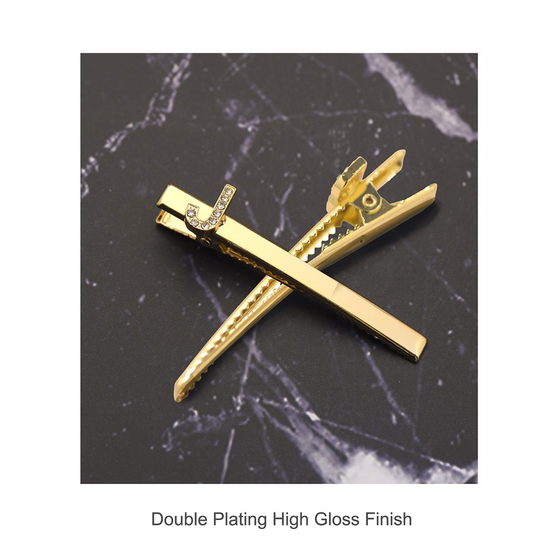 Spinningdasiy Crystal Initial Bijou Hair Clip T Gold