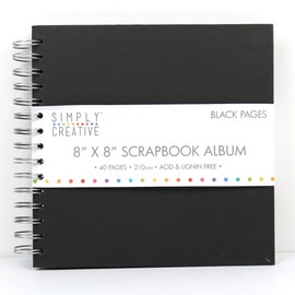 Trimcraft SCALB016 Simply Creative Plain Black Scrapbook Album 8"x8" (40 Pages)