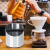 Thicken Round Stainless Steel Coffee Grounds Container Box Bucket Durable
