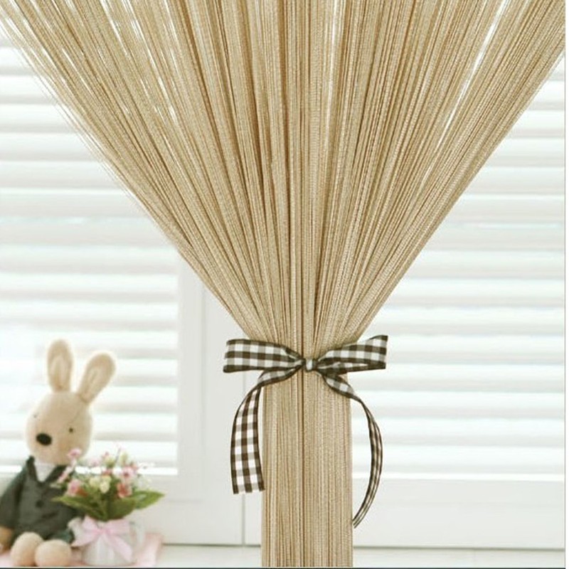 Vidillo thread curtain, string curtain glitter. White. 100 x 200