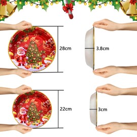 KEELYY Christmas Plates, Set of 3, 22 cm Diameter Plates for Christmas, Santa Claus, Advent, Reusable Snack Plates, Decorative Plates with Christmas Motifs, Table Decoration for Christmas