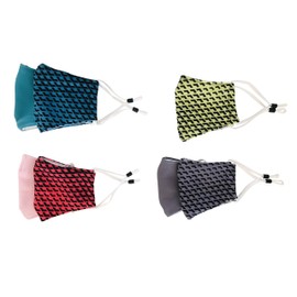 Spotlight Hosiery 3 PACK Washable Reusable Face Mask Nose Wire Ear Adjuster Filter Pocket (Kids (3-8 Year Old) Polyester Outer HOT PINK Grid)