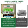 AONYIYI Seed Starter Tray with Grow Light,6 Pack 72 Cells