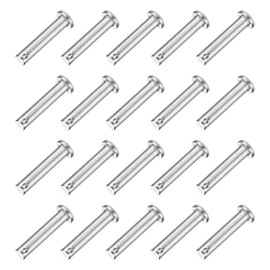 sourcing map 20Pcs M6 x 30mm Single Hole Clevis Pins, 304 Stainless Steel Flat Head Hitch Pins for Trailer Latch, Mechanics Repair, Furniture Installation, Industrial Equipment