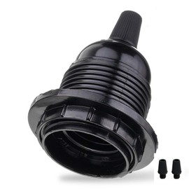 EFINEHOME Replacement 2 Pack E26 E27 Bakelite Black color Medium Base Light Socket Keyless DIY Vintage Style Edison Lamp Holder Insert Light Bulb or Lampshade