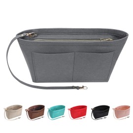 Soyizom Felt Handbag Organiser Purse Organiser Felt Insert Bag Organiser Multi Pockets Shopping Bag in Bag for Women (X-Large, Grey)