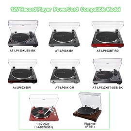 YYFNGU 12V Power Cord for Audio-Technica AT-LP60X AT-LP120XUSB-BK,Sony PS-LX310BT, 1 by ONE 1-AD07US01, Fluance RT 81 Direct-Drive Turntable Record Player AC Adapter Power Supply