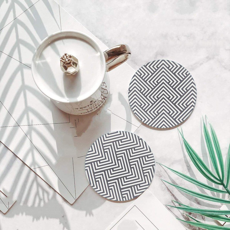 Absorbent Drink Coasters, GOH DODD 8 Pieces Ceramic Mats Table