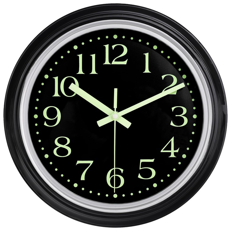 JoFomp Glow in The Dark Clock Wall Decor, 12 Inch