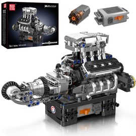 Mould King 10206 V8 Engine Motor That Works Building Block Kid Adult Toy DIY