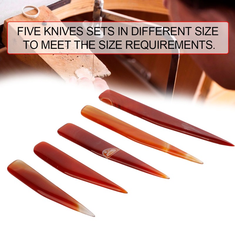 5pcs Agate Knife Burnisher Hand Craft Jewelry Making Tool for