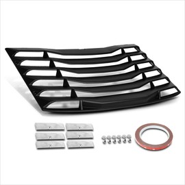 Matte Black Rear Window Vent Louver Style Sun Shade Cover Compatible with 16-19 Chevy Camaro Coupe