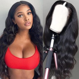 Zealady V Part Body Wave Wig, 12A Glueless Human Hair Wig, V Shape, No Sew, Full Head, 18inch