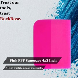 RockRose Pink PPF Squeegee Angled - 4 x 3 inches : Film Application Tool for Bubble-Free, Professional Finishes - Compact and Efficient Vinyl Wrapping Squeegee (2 Units) (4 x 3 Inches)