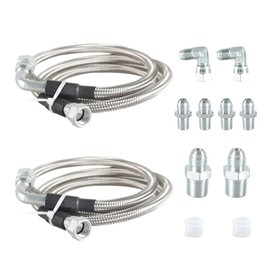 GSTP 6AN SS Transmission Cooler Hose Line Kitting Stainless Steel Braided Lines Compatible with Chevy Ford Mopar replacement for TH350 700R4 TH400 NP-700RTL