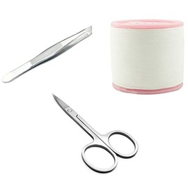 ayushicreationa Eyebrow Thread with Stainless Steel Eyebrows Scissor and Eyebrows Tweezers Beauty Tool Travel for Home Multicolor Pack of 3