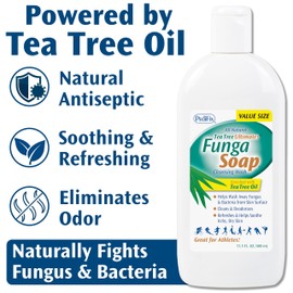 PediFix FungaSoap Tea Tree Cleansing Wash – Antifungal Body Wash & Foot Soap – All-Natural Tea Tree Oil Cleanser for Athlete’s Foot, Ringworm, Jock Itch, Body Odor & Fungus - 13.5 fl. oz