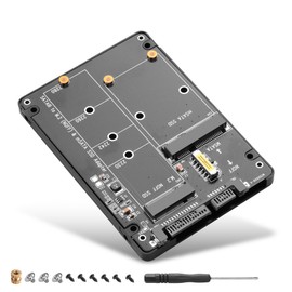 CERRXIAN M.2 NGFF SSD & MSATA SSD to 2.5"" SATA III Converter Adapter 2 in 1 B Key/B&M Key M.2 NGFF mSATA SSD Hard Drive to SATA3.0 Enclosure Adapter Not for M Key, black