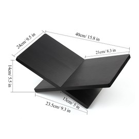 Book Stand for Reading - Solid Wood Book Holder for Open and Closed Books, Cookbook, Magazines, Textbooks (Black)
